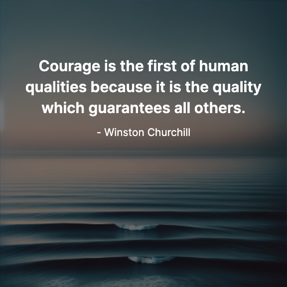 Courage is the first of human qualities because it is the quality which guarantees all others. - Winston Churchill